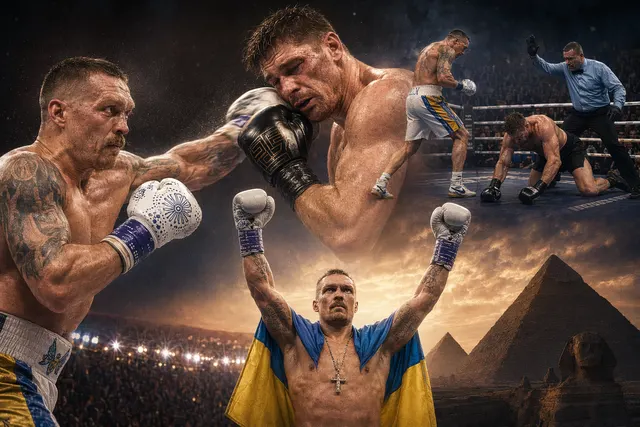 Oleksandr Usyk vs Rico Verhoeven heavyweight boxing match scene