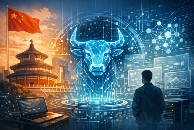 Abstract editorial illustration of the anonymous Ox Alpha AI model and its OpenRouter rise
