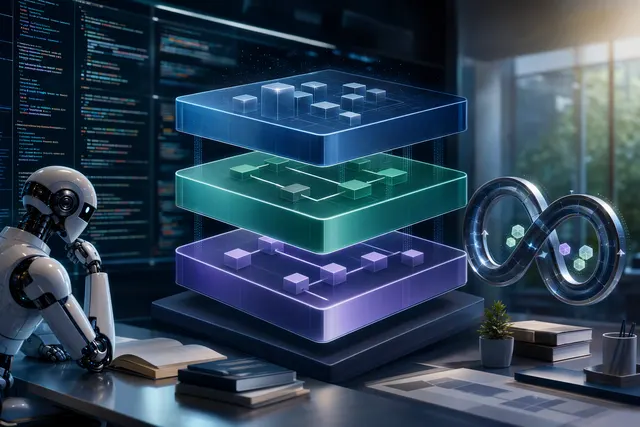Editorial illustration representing evidence-driven AI coding workflow evaluation