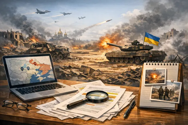 A dark, dramatic landscape of a city under missile attack at night, with explosions and fires visible in the distance, symbolizing the Russia-Ukraine war events of late July 2026.