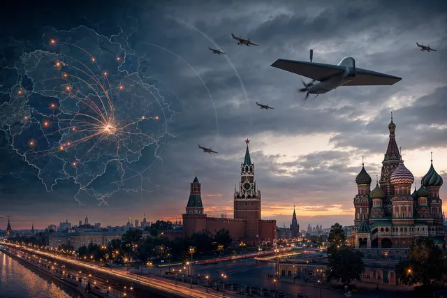 Illustration of drone activity over the Moscow region during the September 2026 attacks