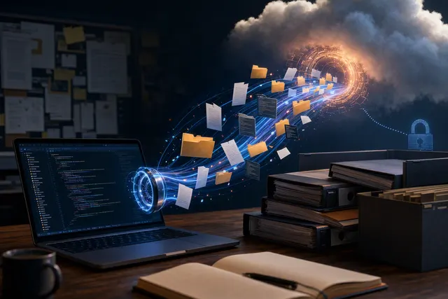 AI-generated editorial illustration accompanying coverage of the ZCode workspace-upload incident