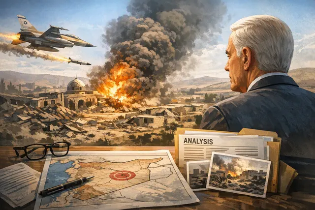 Illustration of Israeli aircraft striking a Syrian airbase near the Turkish border as regional tensions rise