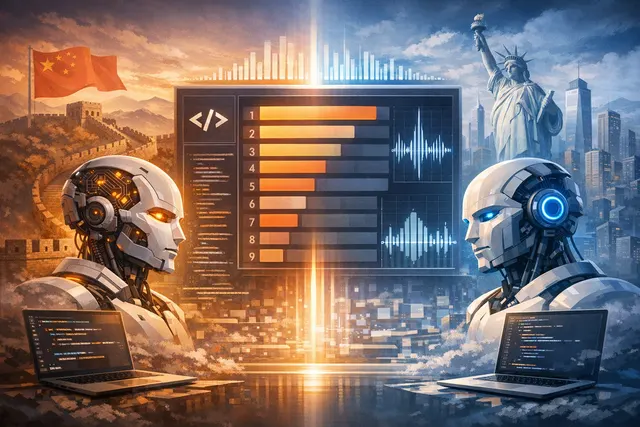 What recent achievements have Alibaba's AI models made in global voice and coding benchmarks, how do they compare to Western rivals like Ope