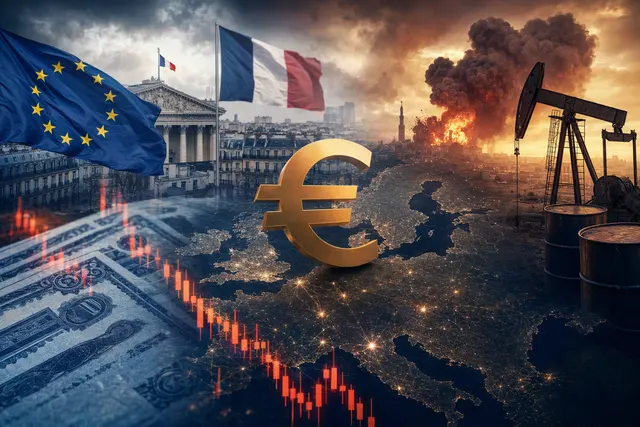 AI-generated editorial image for an article about rising European bond yields, oil prices and bank stocks