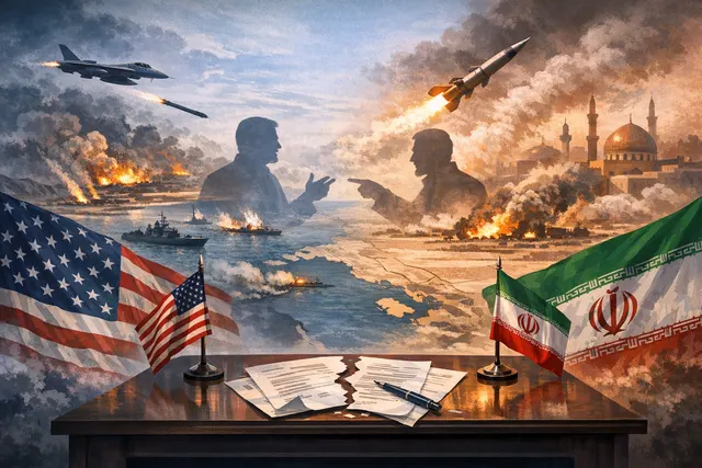 A geopolitical crisis map visualizing diplomatic tension and military strikes between the US and Iran in the Persian Gulf region during early June 2026.