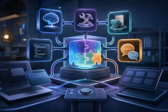 Illustrative image created for an article about DeepSeek Harness and its plugin-based AI agent runtime.