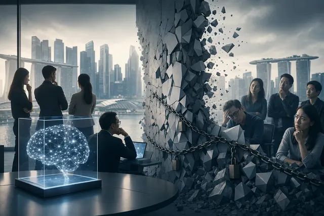 Illustration representing the challenge of turning workplace AI adoption into measurable productivity gains