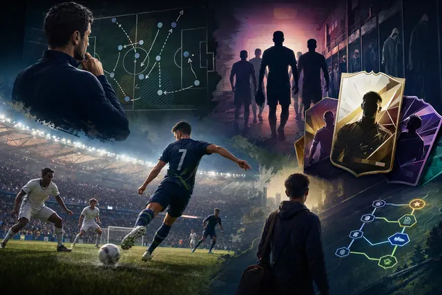 AI-generated editorial illustration for an EA Sports FC 27 review