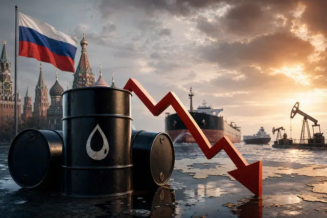 AI-generated editorial illustration for an article about oil prices and the U.S. waiver of new Russia sanctions
