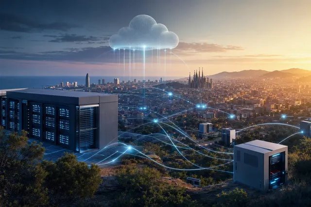 Illustration representing distributed cloud-to-edge infrastructure and network orchestration