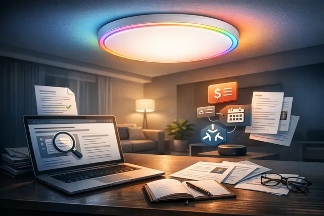 SwitchBot RGBICWW Ceiling Light product render showing smart home integration