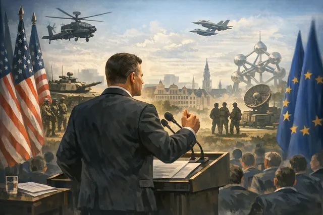 U.S. Defense Secretary Pete Hegseth addresses NATO defense ministers at the NATO headquarters in Brussels, Belgium, on June 18, 2026.