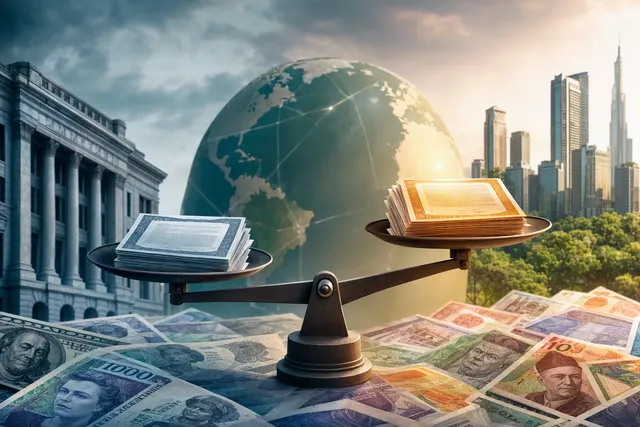 Editorial illustration of emerging-market local-currency bonds amid a global government-bond selloff