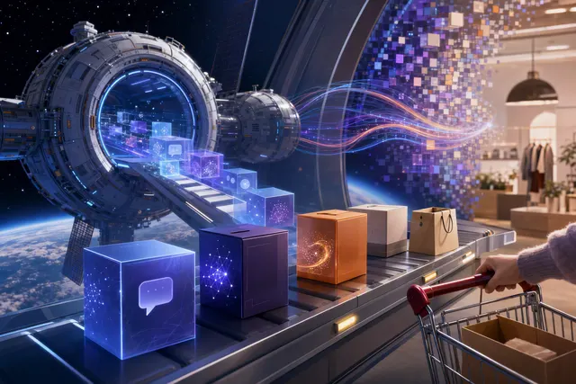 Illustration of Chinese AI model subscriptions and token packages sold through an online retail marketplace