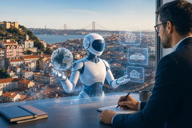 Illustration representing AI automation of insurance brokerage paperwork