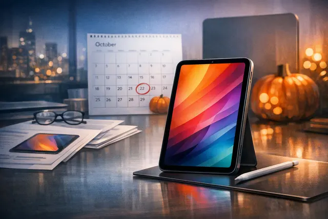 Concept illustration of a redesigned Apple iPad mini with an OLED display