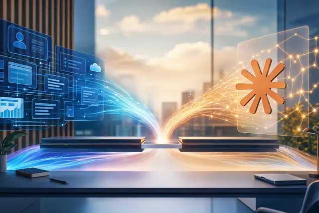 Editorial illustration representing the Salesforce and Anthropic Claudeforce partnership