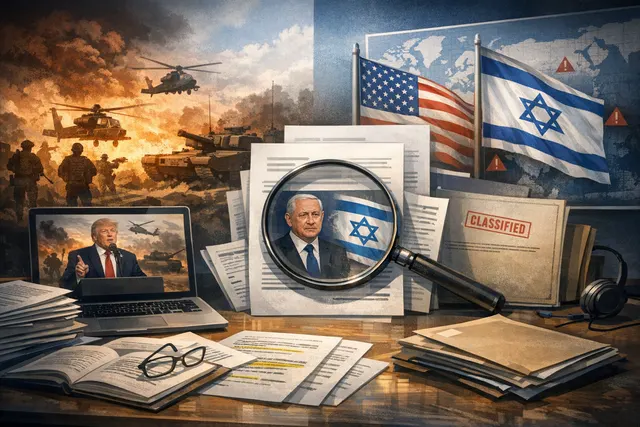 A conceptual image representing the tension between Trump's threat to resume Iran strikes and US-Iran peace talks in Switzerland, with the Strait of Hormuz and Israel-Hezbollah cea