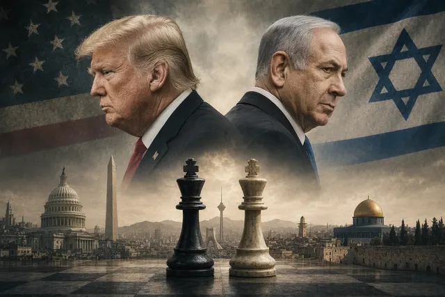 Illustration of diplomatic tensions between the United States, Israel, and Iran during negotiations