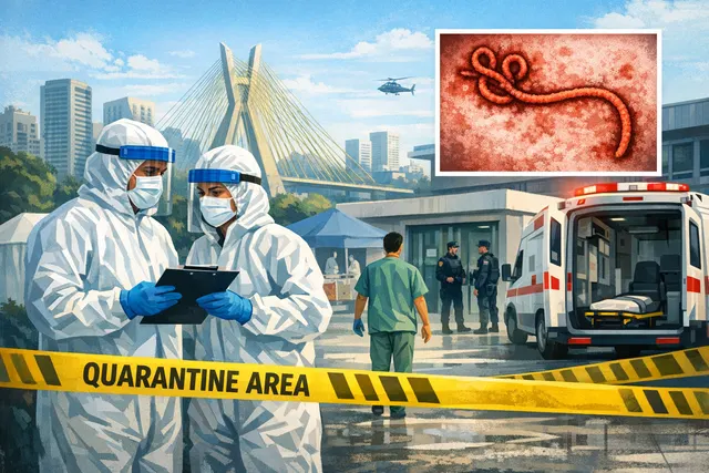 What is the current status of the suspected Ebola case in São Paulo, Brazil, involving a traveler from the Democratic Republic of Congo, and