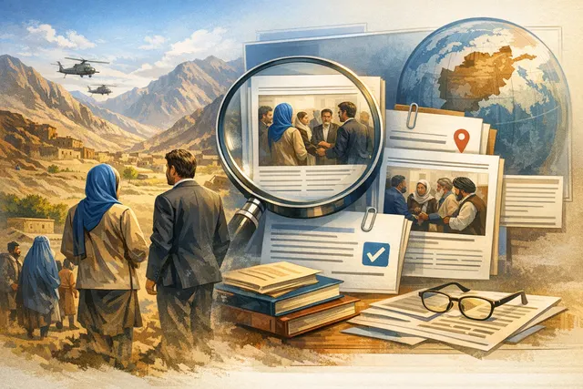 Conceptual image representing the humanitarian crisis in Afghanistan, with a focus on women and children.