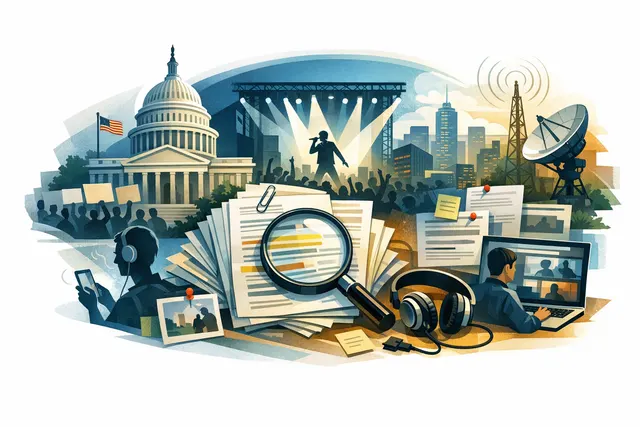 Abstract digital graphic representing streaming fraud, prediction markets, and legal tension in the music industry in 2026.