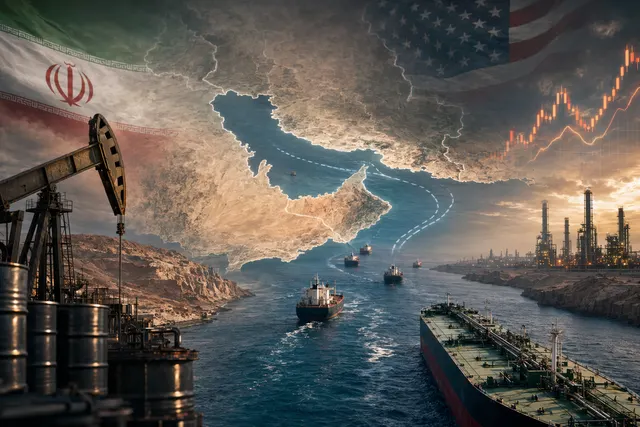 Oil tankers near the Strait of Hormuz amid geopolitical tensions affecting global oil markets