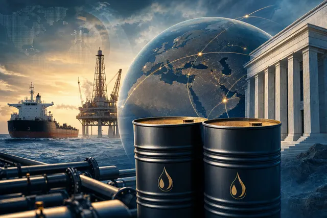 Editorial illustration accompanying an analysis of oil prices and Middle East supply disruptions