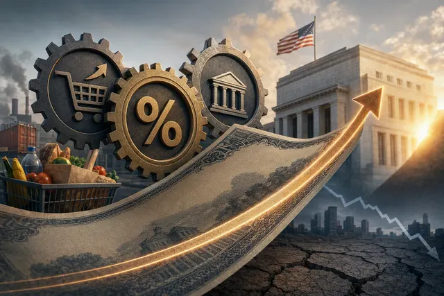 Editorial illustration accompanying an article about rising U.S. Treasury yields, inflation and borrowing costs