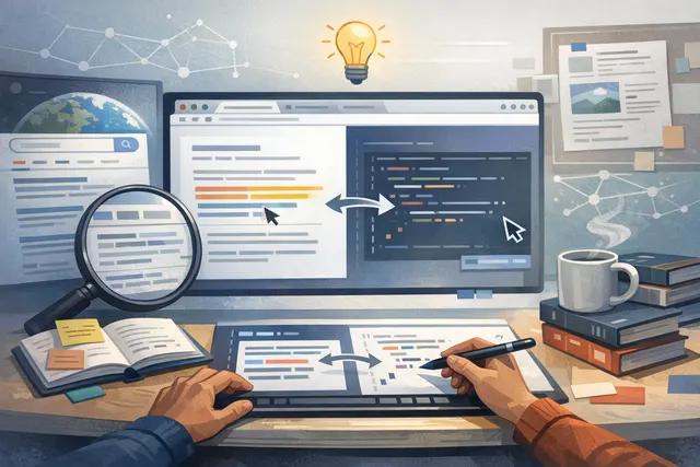 AI canvas workspace showing interactive text and code editing with cursor and toolbar