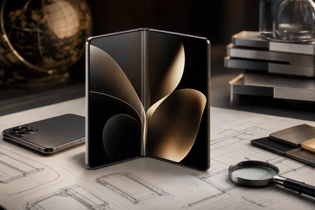 Editorial illustration of Apple’s rumored foldable iPhone