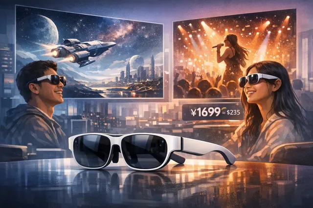 XREAL xbx a01 AR glasses shown in a semi-transparent design with swappable front frames