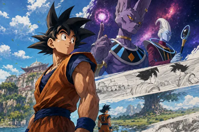 Illustration created for an article about Dragon Ball Super: Beerus and its manga-inspired opening