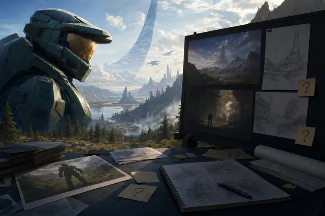Conceptual illustration for coverage of Activision taking over development of the next Halo game