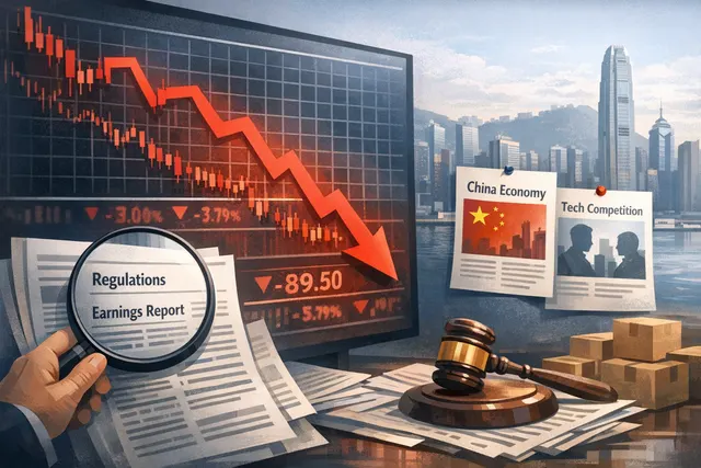 Alibaba stock chart showing decline on background of Anthropic AI logo and U.S. Pentagon building, representing the AI distillation accusation and Pentagon blacklist lawsuit that c