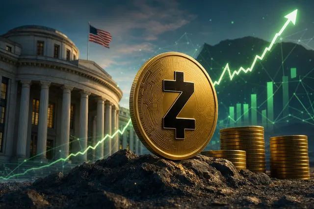 Illustration representing the surge of the Zcash cryptocurrency price amid market volatility
