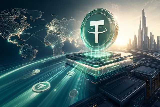 Illustration representing Plasma blockchain as a stablecoin payment network moving USDT across chains