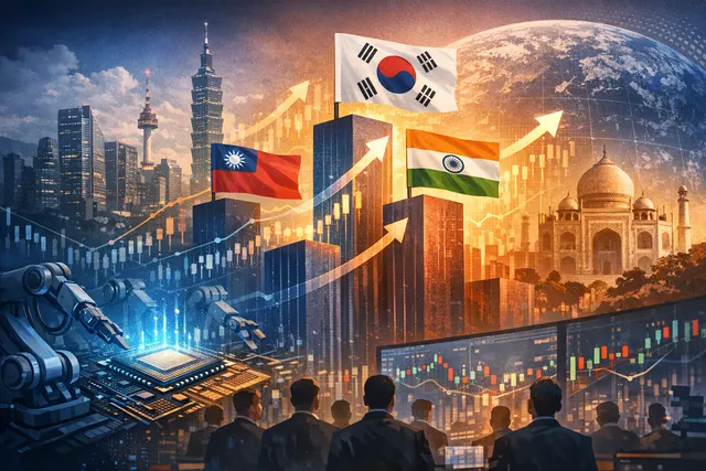 How is the AI semiconductor boom reshuffling the global stock market hierarchy, as seen in South Korea overtaking India to become the world'