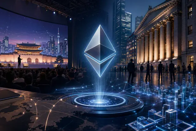 Editorial illustration representing Ethereum and Robinhood Chain’s role in Arthur Hayes’s $5,000 price forecast