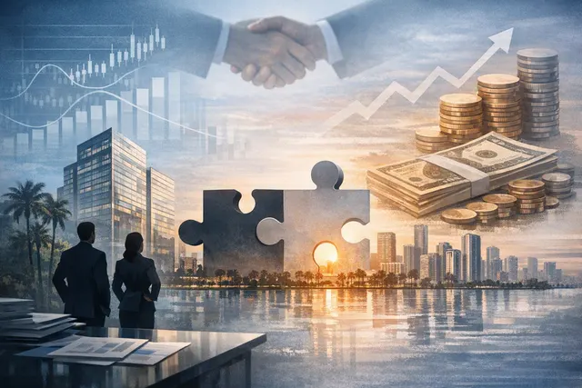 AI-generated illustration representing Vista Equity Partners’ potential sale of Miami-based private-markets software provider Allvue Systems