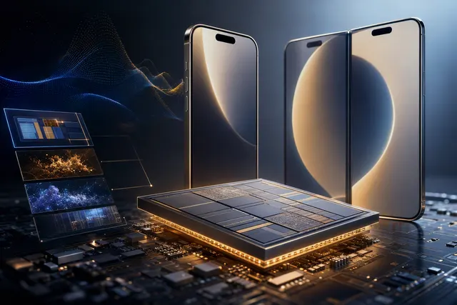 Editorial illustration of Apple A20 Pro benchmark performance in the iPhone 18 Pro lineup