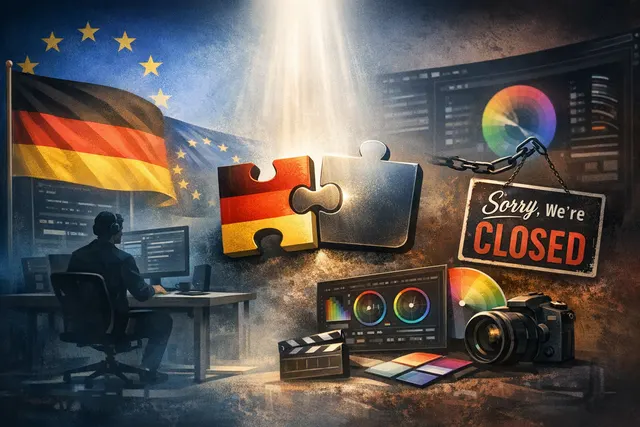 Editorial illustration representing Apple acquiring Color.io color grading technology