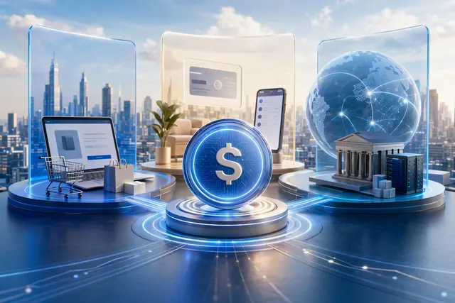 Minh họa PayPal đưa PYUSD vào đơn vị Payment Services & Crypto sau tái cấu trúc