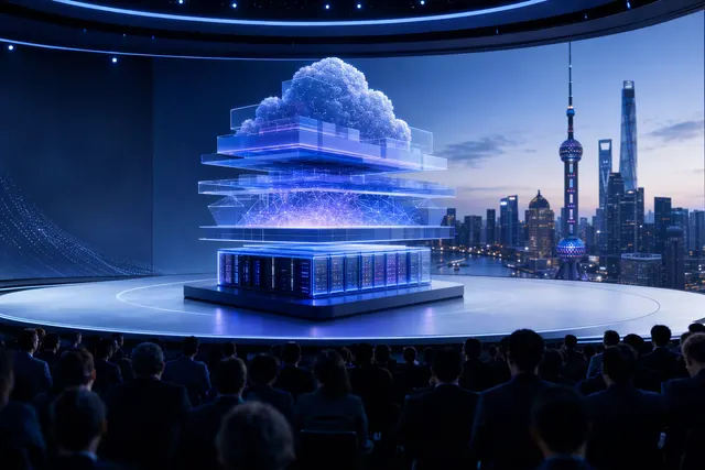 AI-generated illustration accompanying an article about Huawei Cloud’s enterprise agent stack