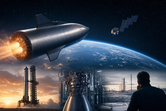 AI-generated illustration accompanying coverage of Starship’s orbital test flight