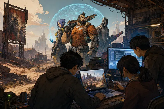 Editorial illustration for the fan revival of Borderlands Online as BLOL