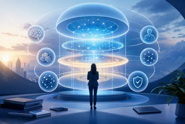 Illustration representing an enterprise dashboard that brings AI models, agents and use cases together for governance.