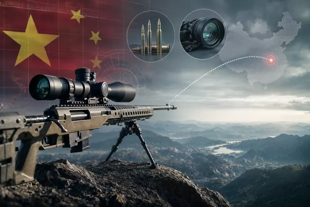 Illustration of an extreme long-range sniper shot representing claims of a new rifle distance record