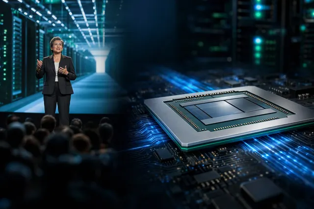 AI-generated editorial illustration representing AMD’s EPYC Verano server processor.